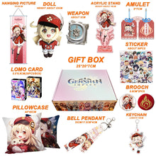 Cargar imagen en el visor de la galería, Genshin Impact Gift Box: Exclusive Chibi Keychain &amp; Collectibles Set - Limited Edition
