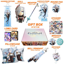 Cargar imagen en el visor de la galería, Genshin Impact Gift Box: Exclusive Chibi Keychain &amp; Collectibles Set - Limited Edition
