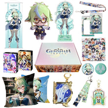 Cargar imagen en el visor de la galería, Genshin Impact Gift Box: Exclusive Chibi Keychain &amp; Collectibles Set - Limited Edition
