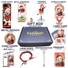 Cargar imagen en el visor de la galería, Genshin Impact Gift Box: Exclusive Chibi Keychain &amp; Collectibles Set - Limited Edition
