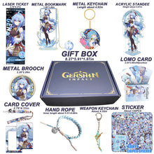 Cargar imagen en el visor de la galería, Genshin Impact Gift Box: Exclusive Chibi Keychain &amp; Collectibles Set - Limited Edition
