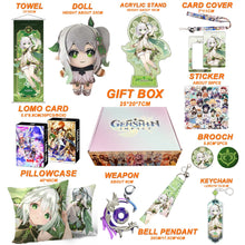 Cargar imagen en el visor de la galería, Genshin Impact Gift Box: Exclusive Chibi Keychain &amp; Collectibles Set - Limited Edition
