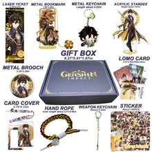 Cargar imagen en el visor de la galería, Genshin Impact Gift Box: Exclusive Chibi Keychain &amp; Collectibles Set - Limited Edition
