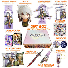 Cargar imagen en el visor de la galería, Genshin Impact Gift Box: Exclusive Chibi Keychain &amp; Collectibles Set - Limited Edition
