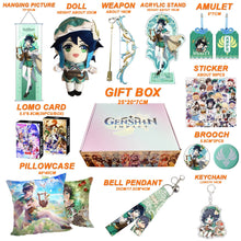 Cargar imagen en el visor de la galería, Genshin Impact Gift Box: Exclusive Chibi Keychain &amp; Collectibles Set - Limited Edition
