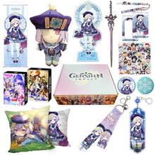 Cargar imagen en el visor de la galería, Genshin Impact Gift Box: Exclusive Chibi Keychain &amp; Collectibles Set - Limited Edition
