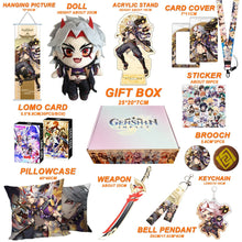 Cargar imagen en el visor de la galería, Genshin Impact Gift Box: Exclusive Chibi Keychain &amp; Collectibles Set - Limited Edition
