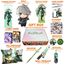 Cargar imagen en el visor de la galería, Genshin Impact Gift Box: Exclusive Chibi Keychain &amp; Collectibles Set - Limited Edition
