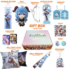 Cargar imagen en el visor de la galería, Genshin Impact Gift Box: Exclusive Chibi Keychain &amp; Collectibles Set - Limited Edition
