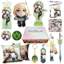 Cargar imagen en el visor de la galería, Genshin Impact Gift Box: Exclusive Chibi Keychain &amp; Collectibles Set - Limited Edition
